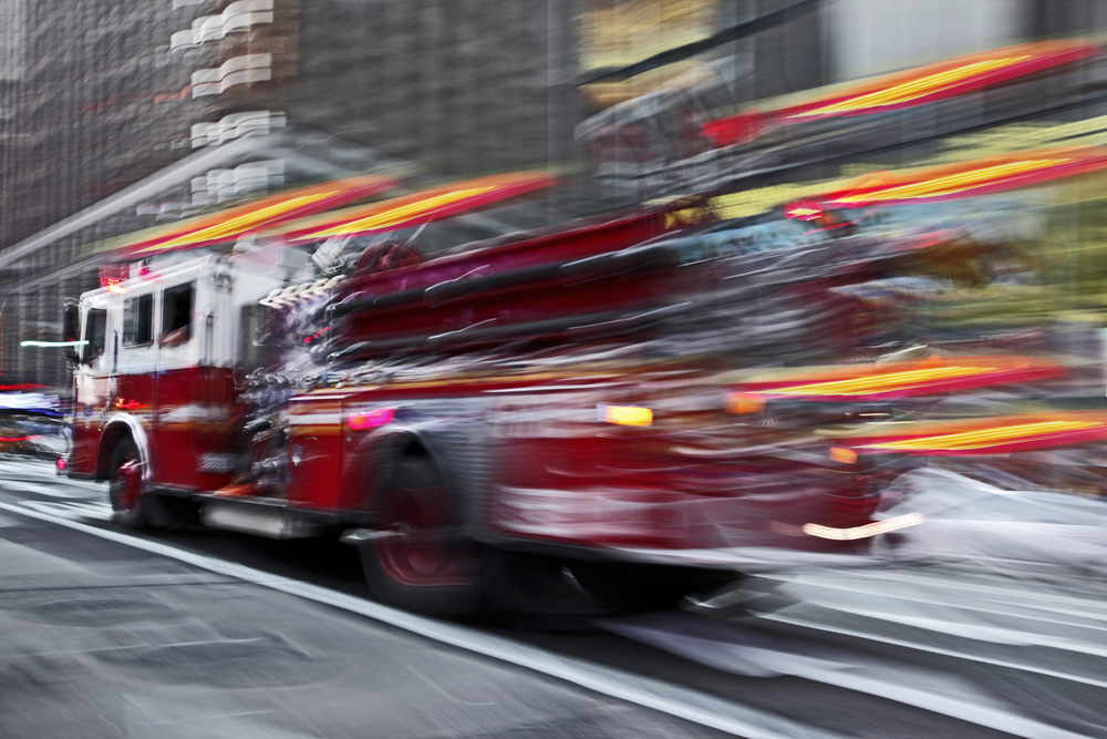 image of speeding fire truck